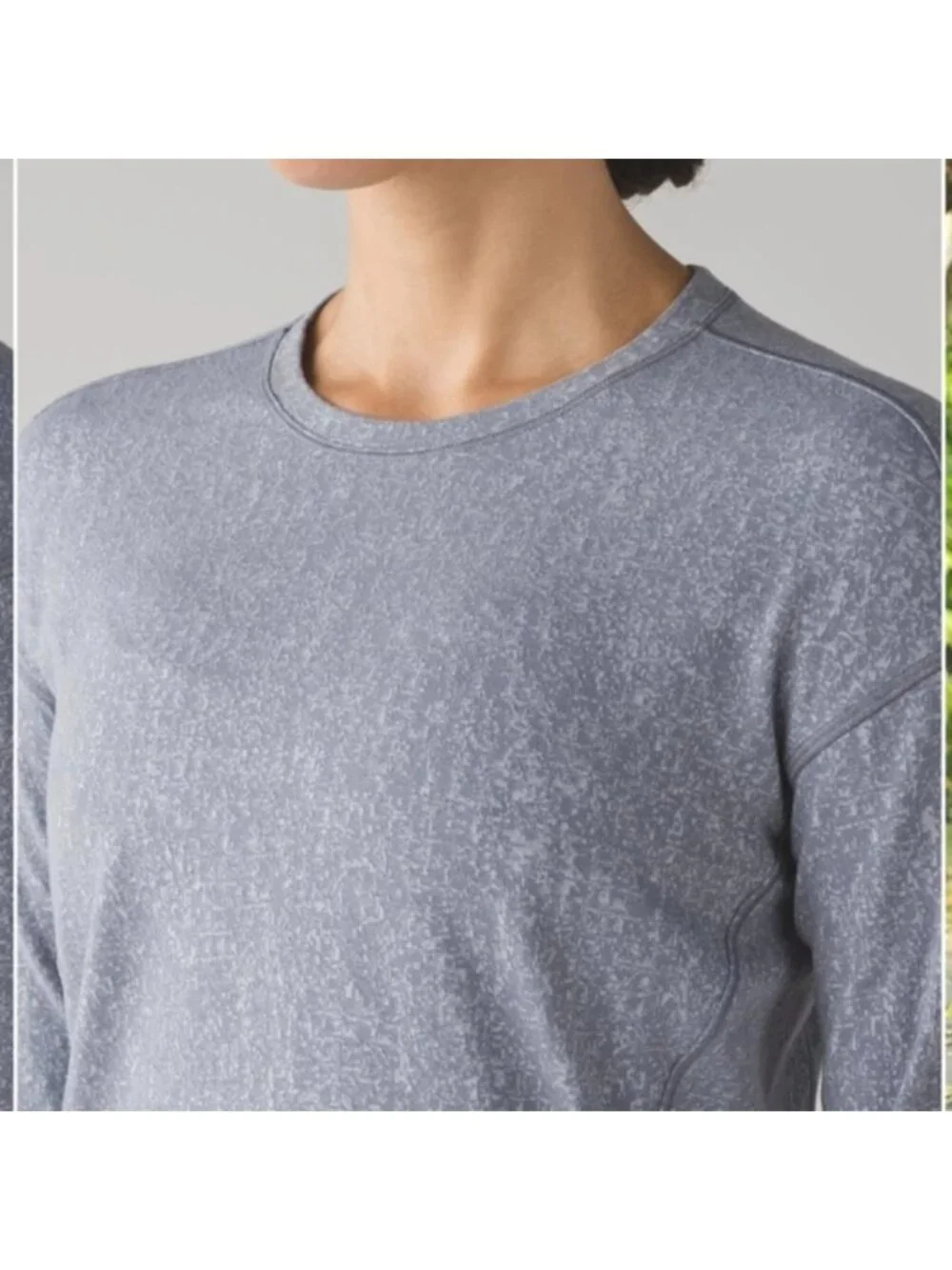 Lululemon Outrun Long Sleeve Running Luon Suited Jacquard Arctic Grey Ice Grey